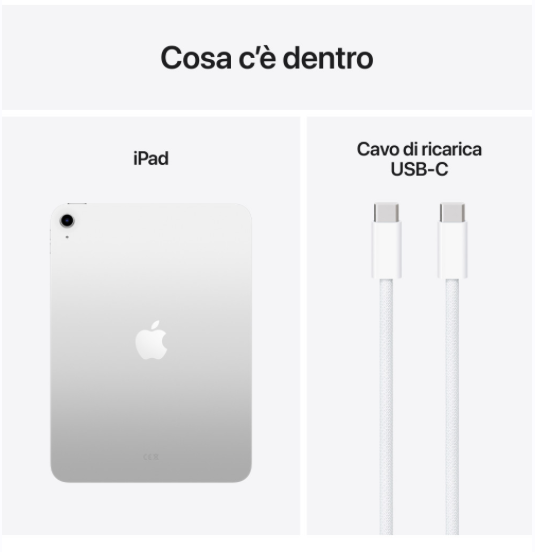 Apple iPad A16 11" Wi-Fi 128GB - Argento